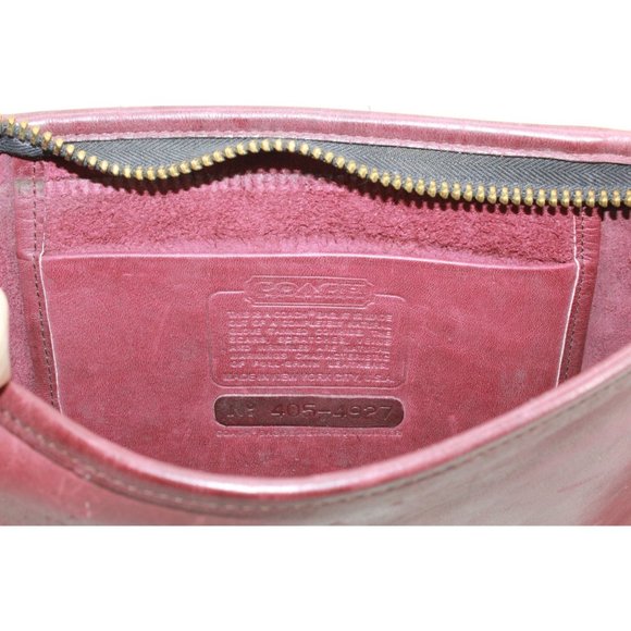 Vintage Coach Maroon Leather Tablet Sleeve Purse Wristlet Bag - Picture 7 of 8
